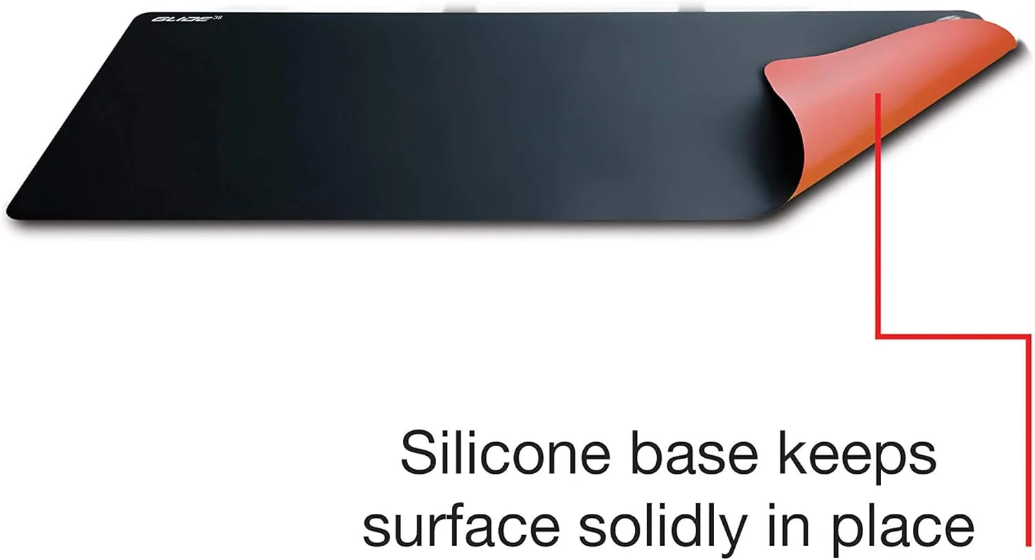 ماوس پد گیمینگ Mad Catz The Authentic G.L.I.D.E. 38 با عملکرد بالا، سطح گیمینگ مقاوم در برابر آب با لبه های حرارتی و پایه سیلیکونی ضد لغزش، 35.4 x 15.7 اینچ، مشکی