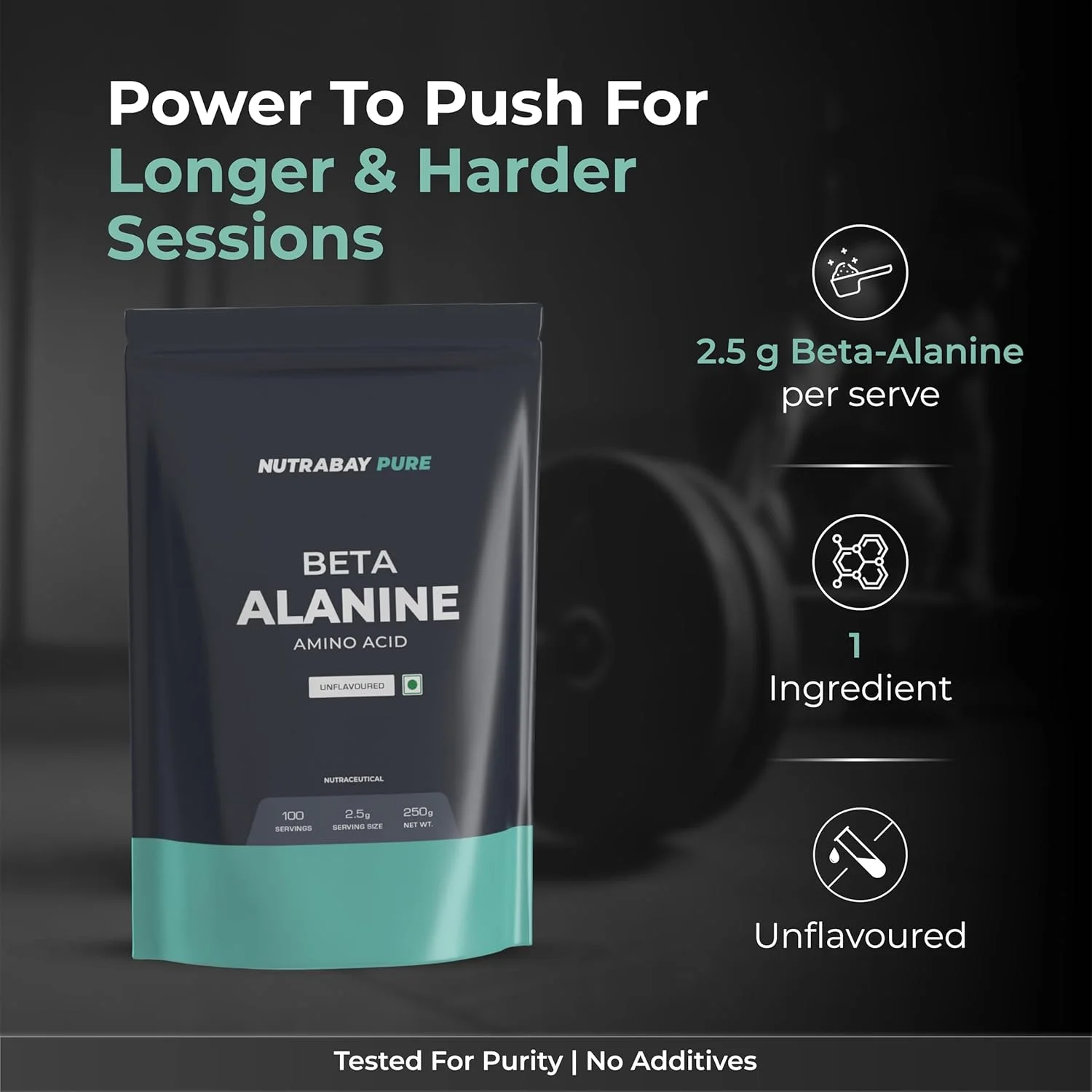 نوتربای بتا آلانین خالص 100% - بدون طعم، 250 گرم نوتربای بتا آلانین خالص 100% - بدون طعم، 250 گرم