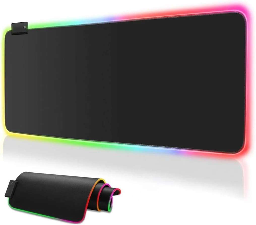 ماوس پد SKEIDO، ماوس پد گیمینگ RGB، ماوس پد LED نرم و بزرگ با ابعاد بزرگ، پد ماوس کیبورد کامپیوتر ضد آب، پایه لاستیکی ضد لغزش و لبه های دوخته شده بادوام برای گیمرها 80 x 30 سانتی متر