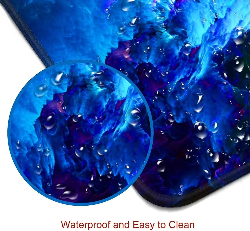 پد ماوس گیمینگ SANWUMIAN، پد ماوس بزرگ برای میز، پد ماوس با پایه لاستیکی ضد لغزش، زیرانداز ماوس کیبورد، پد میز با لبه های دوخته شده، 31.5x11.8 اینچ، کهکشان خیره کننده، CL221214015