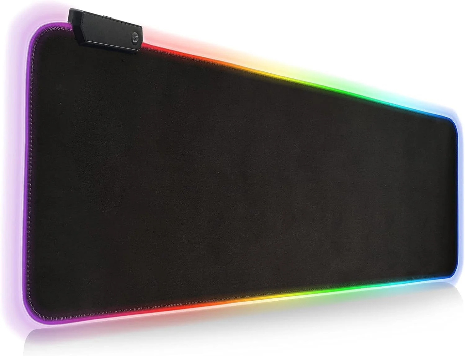 پد ماوس گیمینگ RGB اسکای-تاچ، پد ماوس بزرگ نرم LED دار، پد کیبورد کامپیوتر با پایه لاستیکی ضد لغزش، مشکی