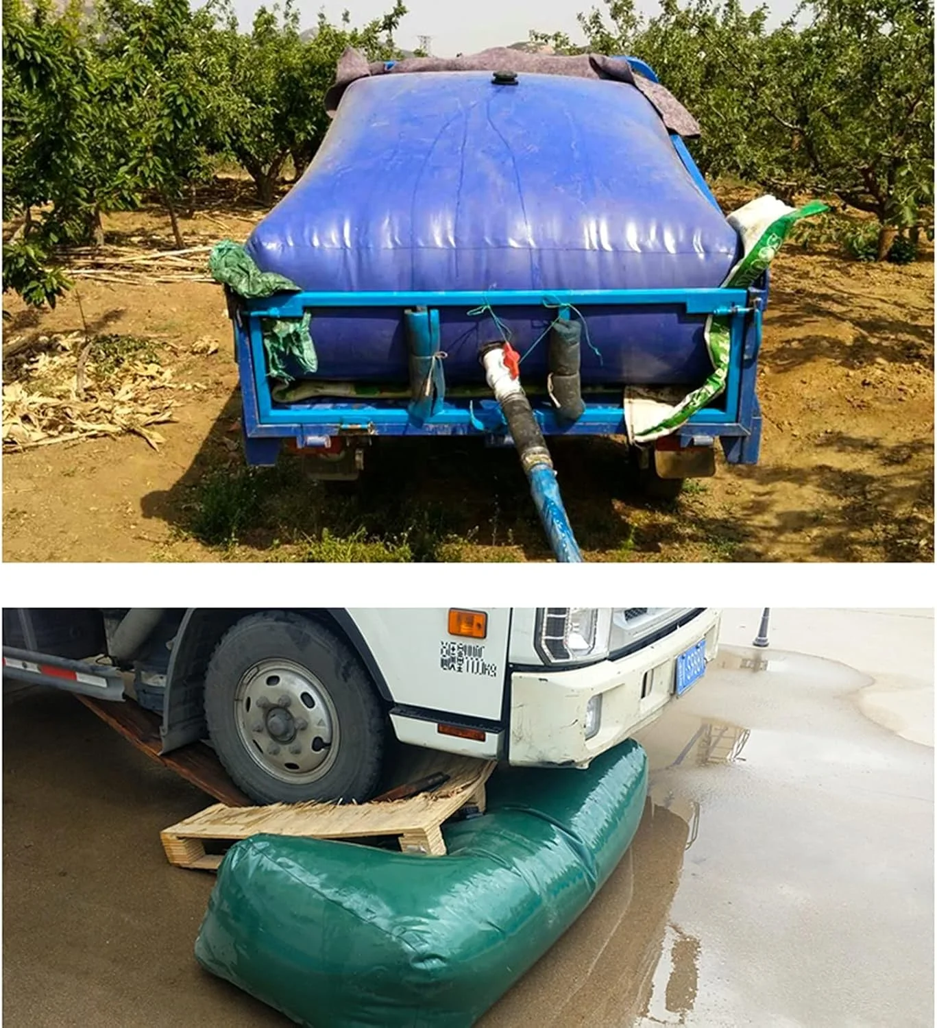 کیسه ذخیره آب باغ مقاوم در برابر خشکی و سایش کیسه ذخیره آب پلاستیکی تاشو آسان برای ذخیره و حمل آب. مخصوصاً مناسب برای تپه ها و کوه ها