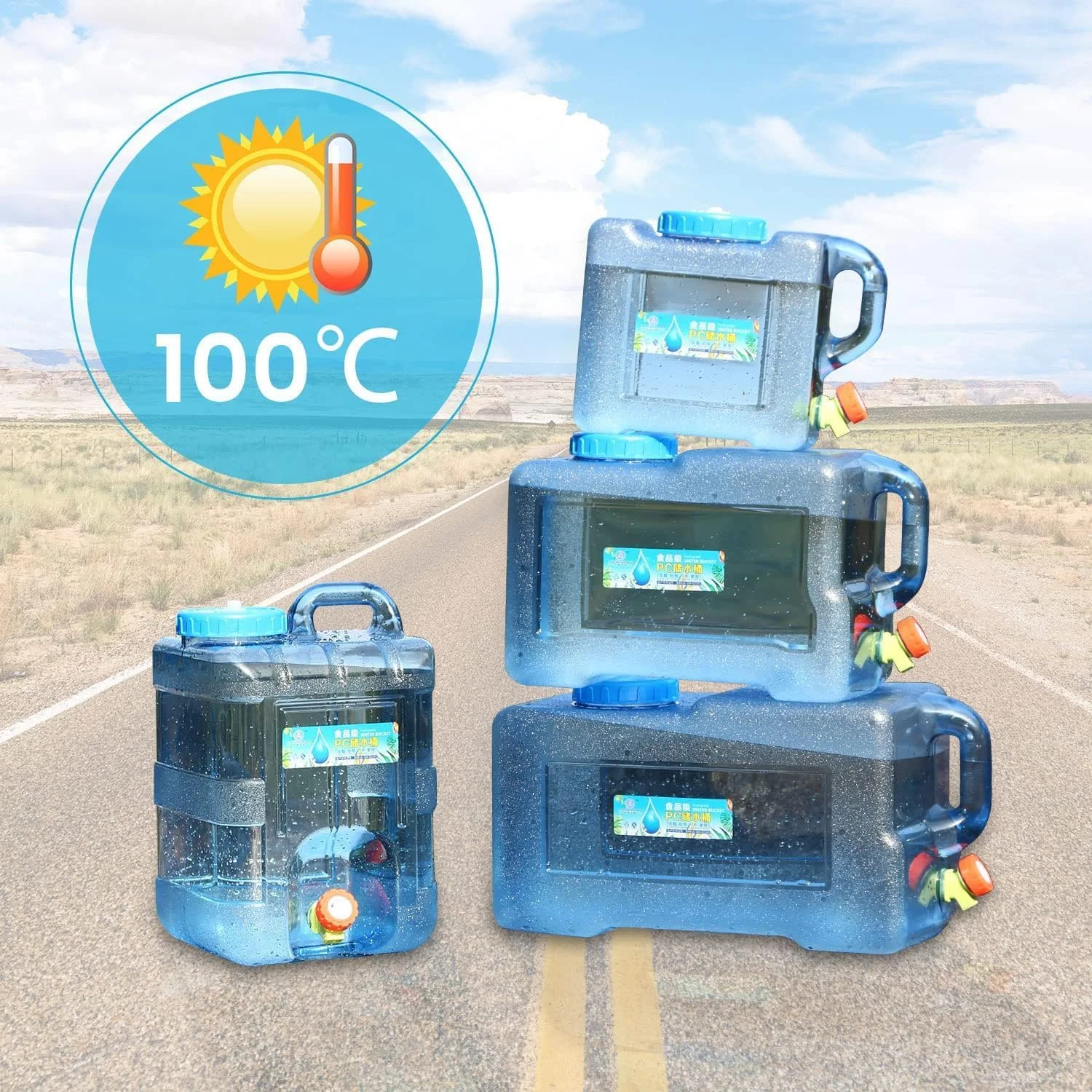 ظروف ذخیره آب حسنات اسنشیالز - مخزن آب | مخزن ذخیره آب پلاستیکی | قابل حمل | داخلی و خارجی (رنگ: آبی، سایز: 20 لیتر) ظروف ذخیره آب حسنات اسنشیالز - مخزن آب | مخزن ذخیره آب پلاستیکی | قابل حمل | داخلی و خارجی (رنگ: آبی، سایز: 20 لیتر)