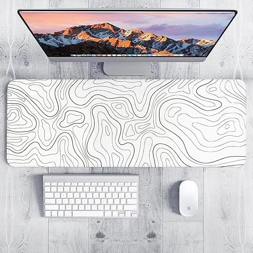پد ماوس بزرگ گیمینگ Zaid XL سفید با طرح نقشه جغرافیایی و خطوط، پد ماوس بزرگ قابل شستشو، 31.5 x 11.8 اینچ با پایه لاستیکی ضد لغزش، پد ماوس گسترده برای دفتر و خانه (سفید) پد ماوس بزرگ گیمینگ Zaid XL سفید با طرح نقشه جغرافیایی و خطوط، پد ماوس بزرگ قابل شستشو، 31.5 x 11.8 اینچ با پایه لاستیکی ضد لغزش، پد ماوس گسترده برای دفتر و خانه (سفید)