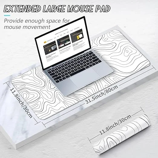 پد ماوس بزرگ گیمینگ Zaid XL سفید با طرح نقشه جغرافیایی و خطوط، پد ماوس بزرگ قابل شستشو، 31.5 x 11.8 اینچ با پایه لاستیکی ضد لغزش، پد ماوس گسترده برای دفتر و خانه (سفید) پد ماوس بزرگ گیمینگ Zaid XL سفید با طرح نقشه جغرافیایی و خطوط، پد ماوس بزرگ قابل شستشو، 31.5 x 11.8 اینچ با پایه لاستیکی ضد لغزش، پد ماوس گسترده برای دفتر و خانه (سفید)