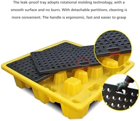 سینی ضد نشت مخزن روغن، سکوی مهار نشت، سکوی ضد لغزش، پالت پلی اتیلن برای استفاده های صنعتی در کارخانه ها و گاراژهای انبارهای مدولار