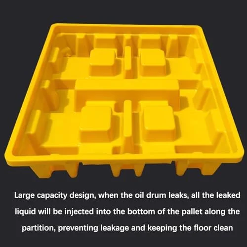 سکوی مهار نشت صنعتی ماژولار، سینی نشت مخزن روغن، سینی ضد نشت مخزن روغن، سکوی مهار نشت، سکوی پلی اتیلنی زرد و مشکی