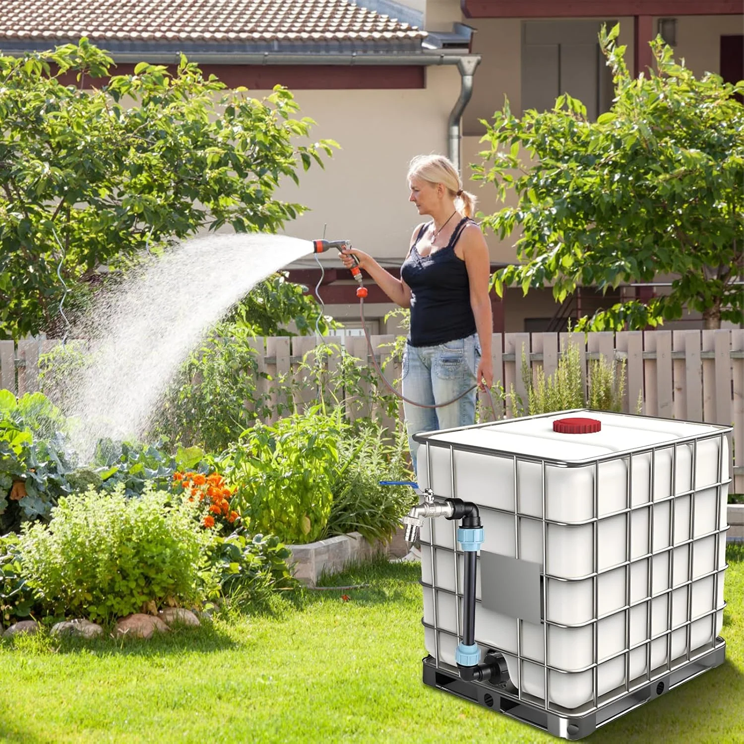 شیر خروجی IBC برنجی، لوازم جانبی مخزن IBC، گردن غازی بلند برای مخزن آب باران 1000 لیتری، اتصال دهنده مخزن IBC، بشکه باران، مخزن باران، شیر S60 x 6 3/4 اینچی مخزن IBC، آداپتور IBC (بلند)