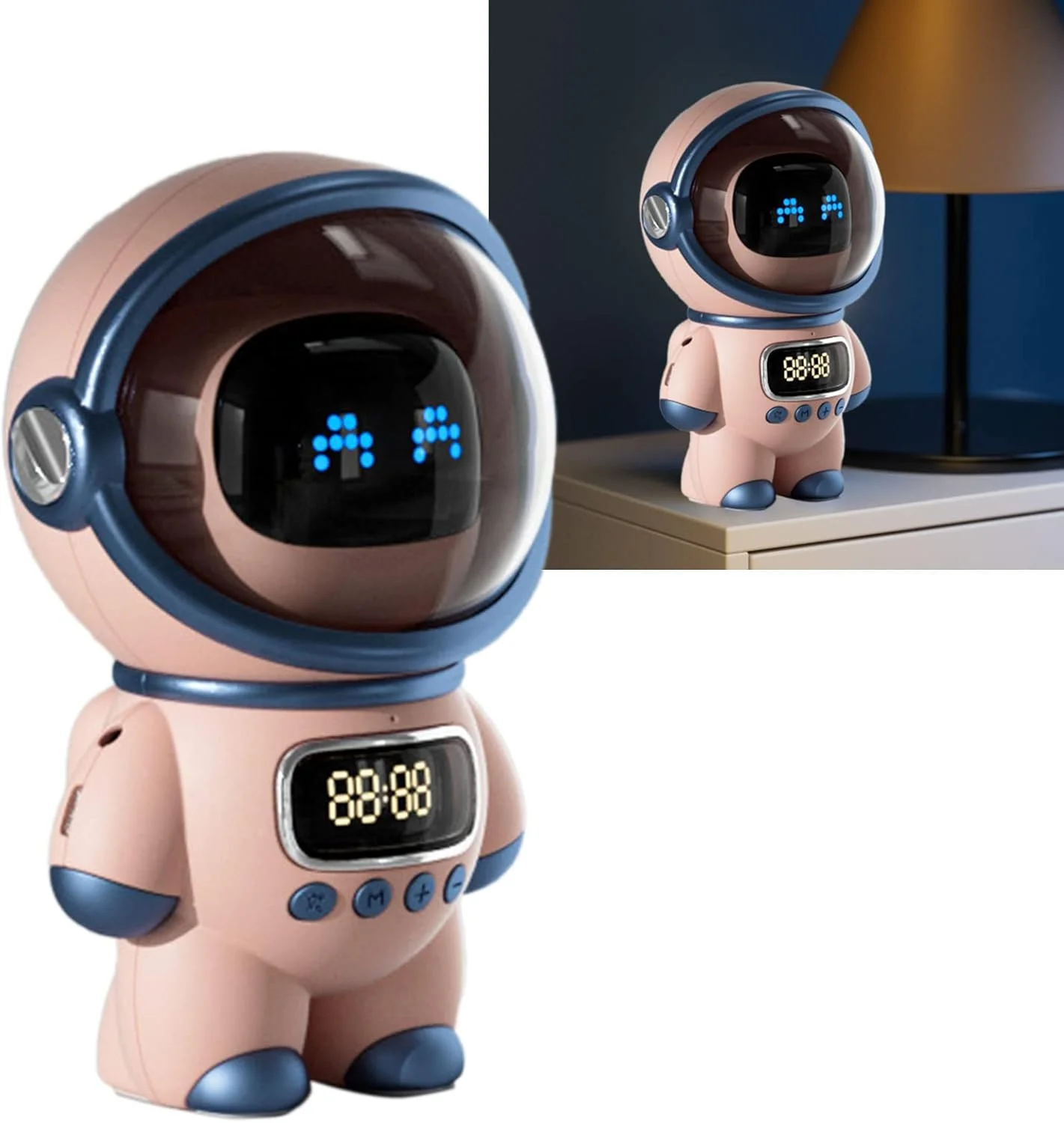 اسپیکر هوشمند رومیزی Zerodis با طراحی لامپ دکوراتیو، صدای HD 6 واتی، دارای ساعت و چراغ خواب، مناسب برای دکوراسیون اتاق خواب، اتاق نشیمن، صدای هوشمند (صورتی) اسپیکر هوشمند رومیزی Zerodis با طراحی لامپ دکوراتیو، صدای HD 6 واتی، دارای ساعت و چراغ خواب، مناسب برای دکوراسیون اتاق خواب، اتاق نشیمن، صدای هوشمند (صورتی)