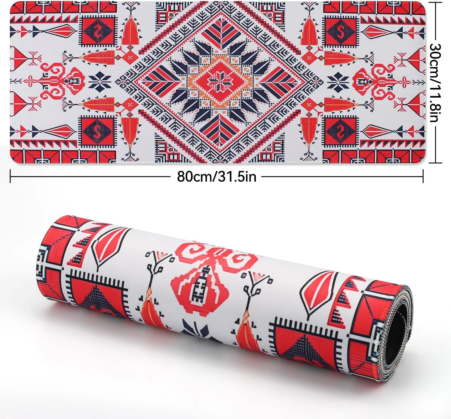 پد ماوس گیمینگ T Tersely با طرح پس زمینه XXL XL بزرگ، پد ماوس بلند و عریض، پد رومیزی لاستیکی ضد لغزش، لبه های دوخته شده، پد نازک (800x300x3mm) (طرح قرمز)