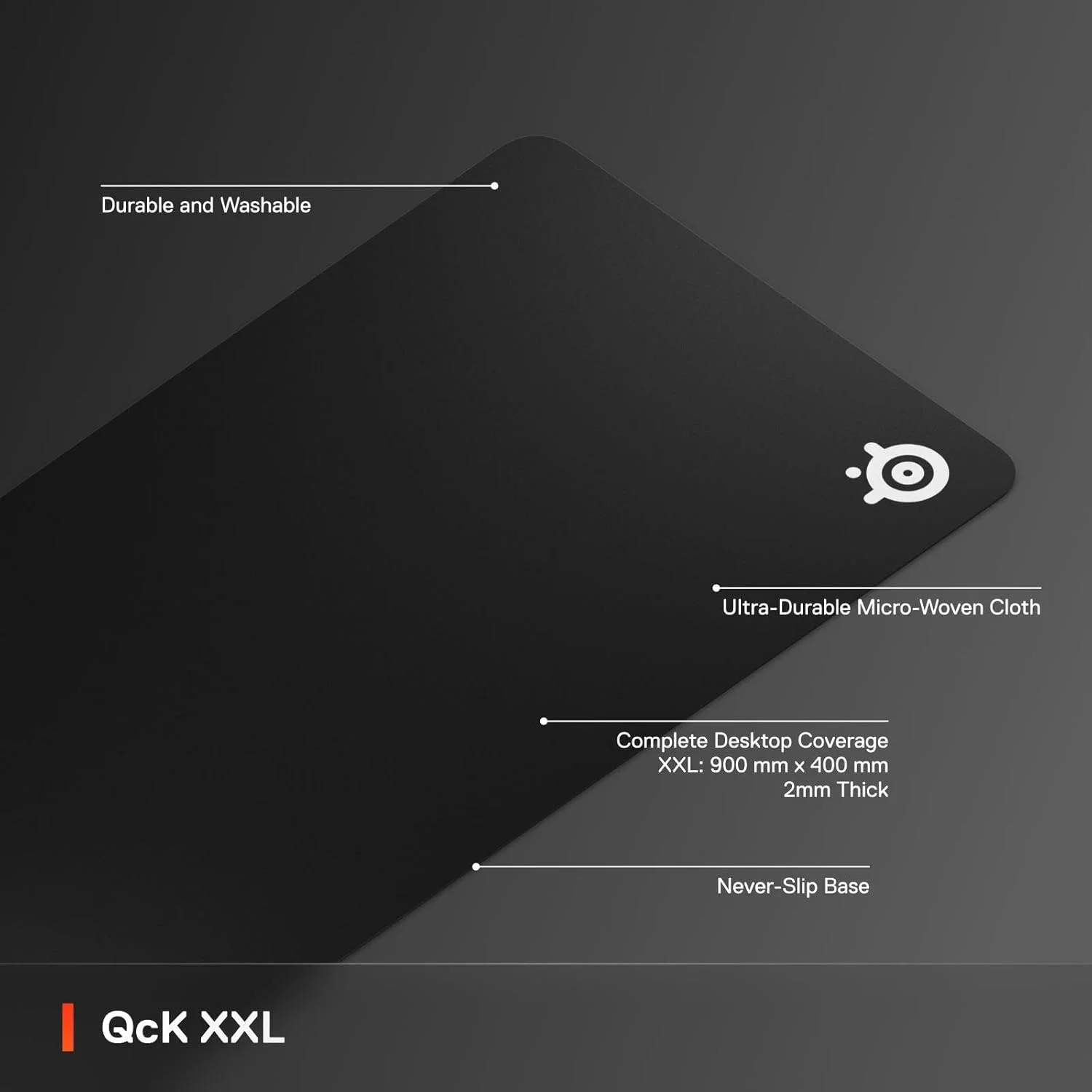 ماوس پد گیمینگ SteelSeries QcK - پارچه ای XXL - ردیابی و پایداری عالی - ماوس پد Esports - ضد لغزش - پوشش کامل میز - مشکی ماوس پد گیمینگ SteelSeries QcK - پارچه ای XXL - ردیابی و پایداری عالی - ماوس پد Esports - ضد لغزش - پوشش کامل میز - مشکی