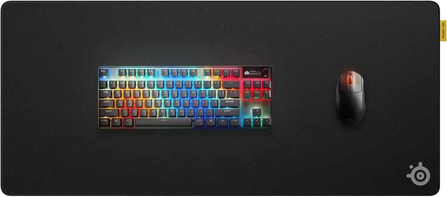 ماوس پد گیمینگ SteelSeries QcK XL Performance Control - تراکم اضافی برای سر خوردن روان - دوخت لبه کم حاشیه - پایه لاستیکی نئوپرن ضد لغزش - اندازه 900 x 400 میلی متر - FPS، MOBAs، RTS، MMO ماوس پد گیمینگ SteelSeries QcK XL Performance Control - تراکم اضافی برای سر خوردن روان - دوخت لبه کم حاشیه - پایه لاستیکی نئوپرن ضد لغزش - اندازه 900 x 400 میلی متر - FPS، MOBAs، RTS، MMO
