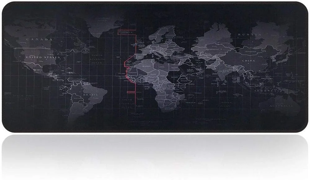 ماوس پد گیمینگ نقشه جهان SKEIDO، پد بزرگ و قابل حمل برای میز، 40x90x0.2 سانتی متر
