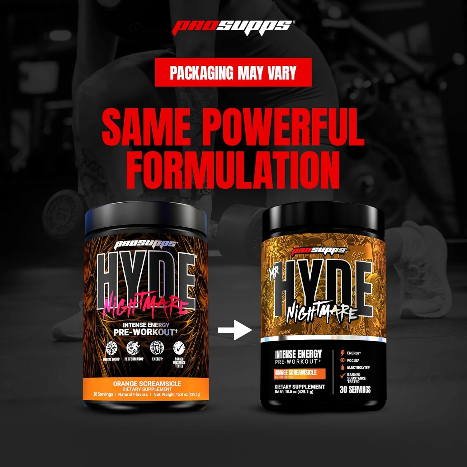 پودر نوشیدنی انرژی زا قبل از تمرین PROSUPPS Hyde Nightmare - انرژی شدید، تمرکز ذهنی و عملکرد بالا - مملو از سیترولین، بتا آلانین و نوتروپیک ها (30 سروینگ، بستنی) پودر نوشیدنی انرژی زا قبل از تمرین PROSUPPS Hyde Nightmare - انرژی شدید، تمرکز ذهنی و عملکرد بالا - مملو از سیترولین، بتا آلانین و نوتروپیک ها (30 سروینگ، بستنی)