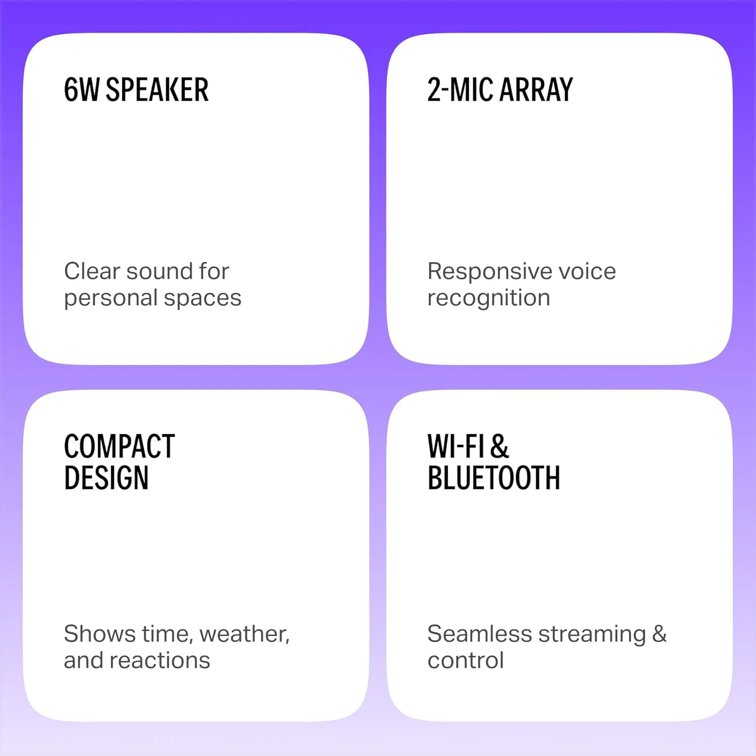 اسپیکر هوشمند یانگو یاسمینا لایت | اسپیکر هوش مصنوعی | صدای کامل، عملکرد جسورانه، جفت شدن استریو | صحبت به زبان انگلیسی و عربی | فیلم ها، سریال ها، موسیقی، قرآن نامحدود YangoPlay | معلم و مترجم کودکان | بنفش اسپیکر هوشمند یانگو یاسمینا لایت | اسپیکر هوش مصنوعی | صدای کامل، عملکرد جسورانه، جفت شدن استریو | صحبت به زبان انگلیسی و عربی | فیلم ها، سریال ها، موسیقی، قرآن نامحدود YangoPlay | معلم و مترجم کودکان | بنفش