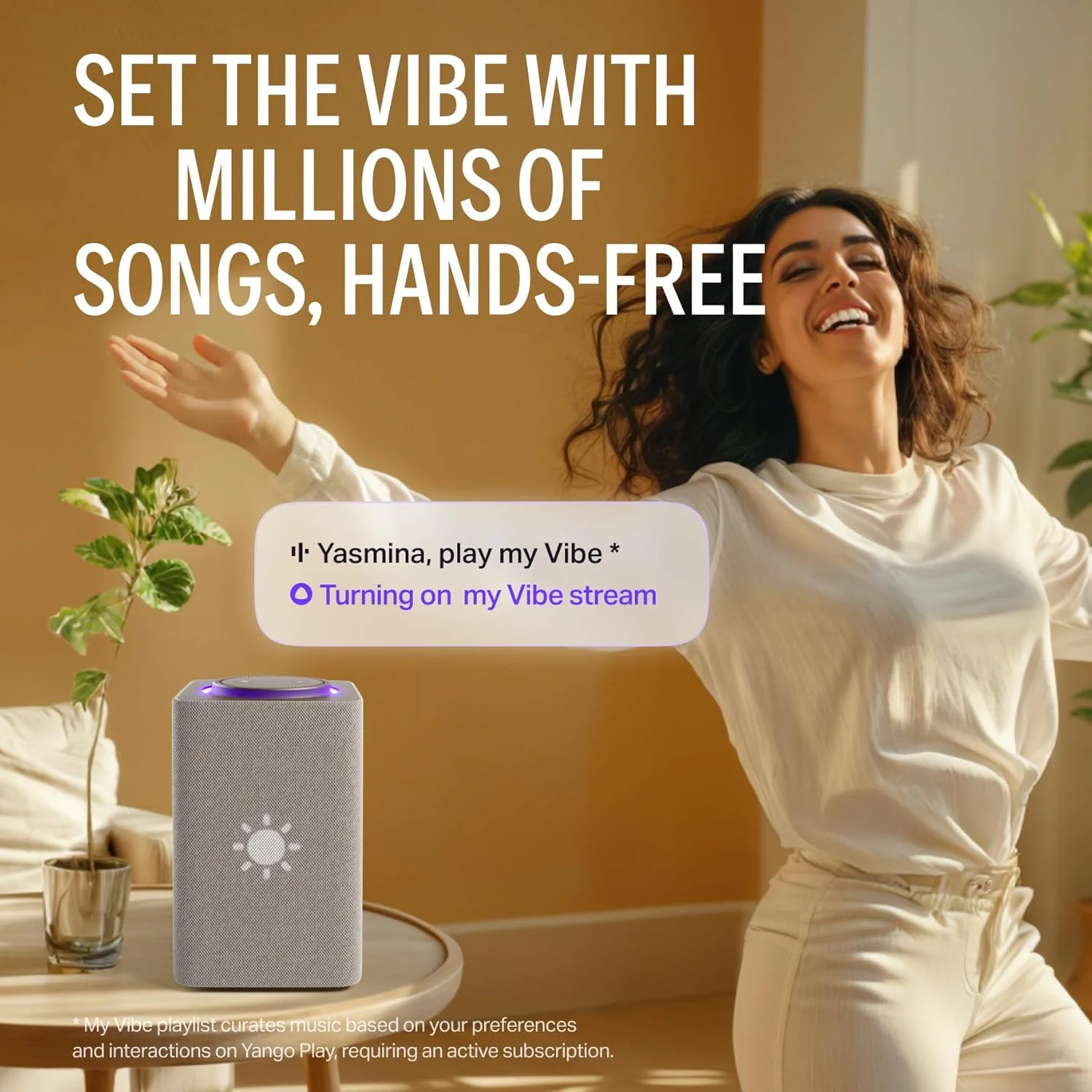 یانگو یاسمینا مکس | اسپیکر هوشمند با هوش مصنوعی | صدای دالبی، بیس غنی و جفت‌سازی استریو | صحبت به زبان انگلیسی و عربی | فیلم‌ها، سریال‌ها، موسیقی و قرآن نامحدود YangoPlay | معلم و مترجم کودکان | بژ