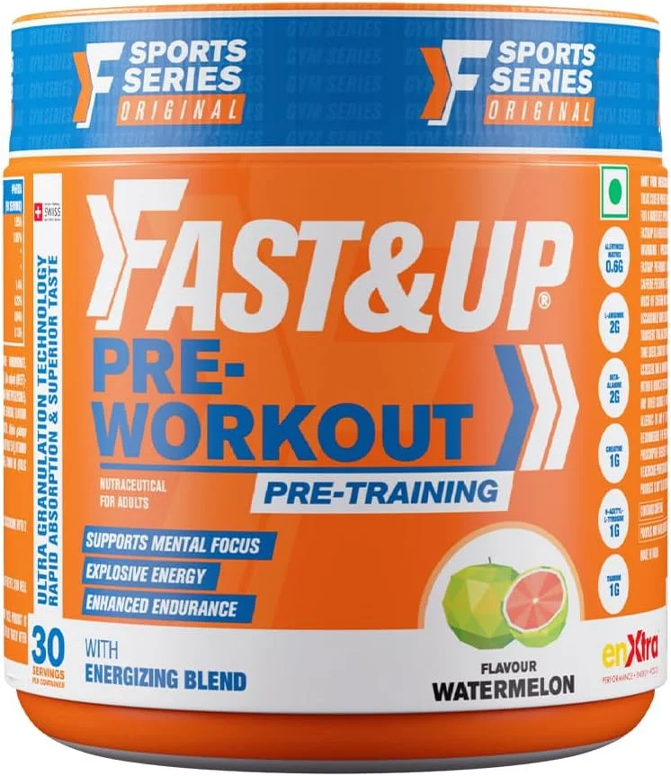 پودر مکمل قبل از تمرین FAST&UP (30 سروینگ، طعم هندوانه) برای مردان و زنان با بتا آلانین، کراتین، تورین برای افزایش عملکرد و انرژی، نارنجی 300 گرم (بسته 1 عددی) پودر مکمل قبل از تمرین FAST&UP (30 سروینگ، طعم هندوانه) برای مردان و زنان با بتا آلانین، کراتین، تورین برای افزایش عملکرد و انرژی، نارنجی 300 گرم (بسته 1 عددی)