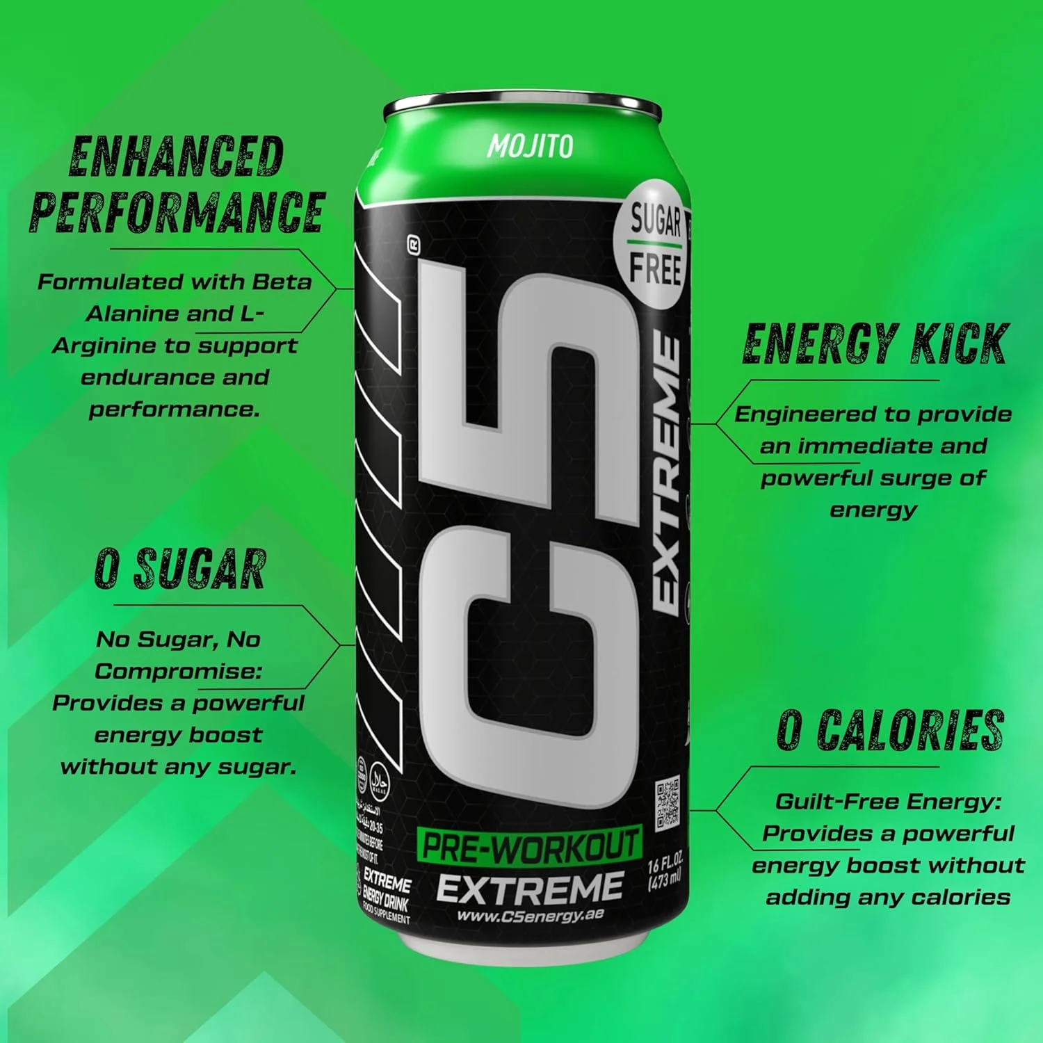 نوشیدنی انرژی زا C5 Extreme، قبل از تمرین، 200 میلی گرم کافئین، بدون شکر، بدون کالری با بتا آلانین، ال-آرژنین 473 میلی لیتر، مکمل قبل از تمرین (جعبه کامل 12 قوطی، موهیتو) نوشیدنی انرژی زا C5 Extreme، قبل از تمرین، 200 میلی گرم کافئین، بدون شکر، بدون کالری با بتا آلانین، ال-آرژنین 473 میلی لیتر، مکمل قبل از تمرین (جعبه کامل 12 قوطی، موهیتو)