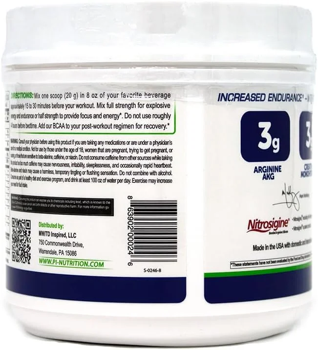 پودر مکمل قبل از تمرین Performance Inspired Nutrition - کاملا طبیعی - فرمول بدون گلوتن و گیاهی - حاوی سیترولین - نیتروسیژین - چای سبز - آرژنین - بتا آلانین - طعم تمشک لیموناد - 676 گرم پودر مکمل قبل از تمرین Performance Inspired Nutrition - کاملا طبیعی - فرمول بدون گلوتن و گیاهی - حاوی سیترولین - نیتروسیژین - چای سبز - آرژنین - بتا آلانین - طعم تمشک لیموناد - 676 گرم