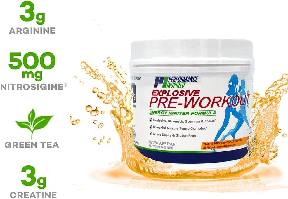 پودر مکمل قبل از تمرین Performance Inspired Nutrition - کاملا طبیعی - فرمول بدون گلوتن و گیاهی - حاوی سیترولین - نیتروسیژین - چای سبز - آرژنین - بتا آلانین - طعم تمشک لیموناد - 676 گرم پودر مکمل قبل از تمرین Performance Inspired Nutrition - کاملا طبیعی - فرمول بدون گلوتن و گیاهی - حاوی سیترولین - نیتروسیژین - چای سبز - آرژنین - بتا آلانین - طعم تمشک لیموناد - 676 گرم