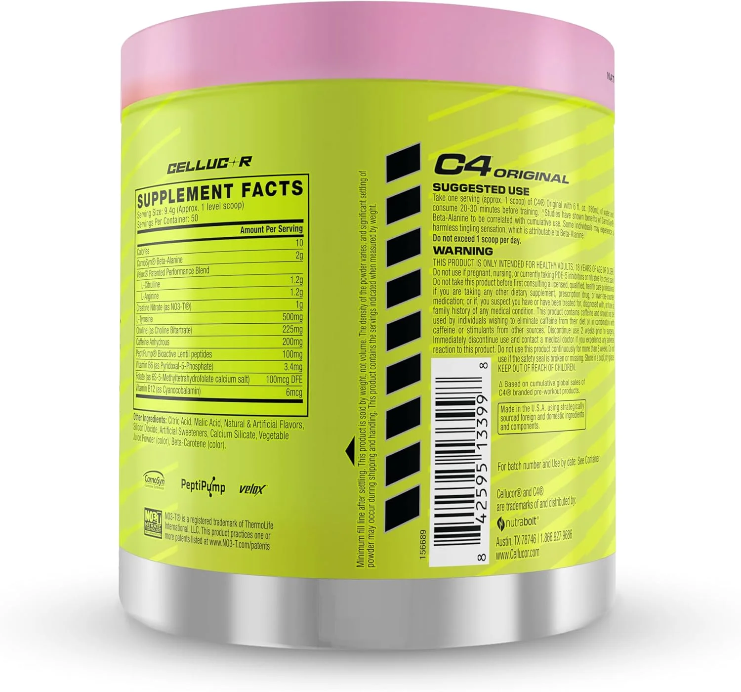 پودر پیش تمرینی C4 Original، انرژی انفجاری، تمرکز و استقامت با بتا آلانین، کراتین و آرژنین، طعم لیموناد صورتی، 50 سروینگ پودر پیش تمرینی C4 Original، انرژی انفجاری، تمرکز و استقامت با بتا آلانین، کراتین و آرژنین، طعم لیموناد صورتی، 50 سروینگ