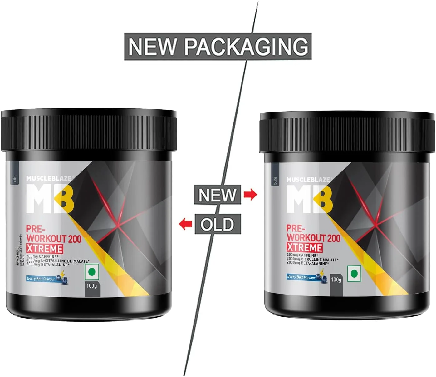مکمل قبل از تمرین MuscleBlaze 200 Xtreme، 200 میلی گرم کافئین، 200 میلی گرم تیانین، 2000 میلی گرم بتا آلانین، 3000 میلی گرم سیترولین (بری بولت، 100 گرم، 15 سروینگ)، پودر، بسته 1 عددی مکمل قبل از تمرین MuscleBlaze 200 Xtreme، 200 میلی گرم کافئین، 200 میلی گرم تیانین، 2000 میلی گرم بتا آلانین، 3000 میلی گرم سیترولین (بری بولت، 100 گرم، 15 سروینگ)، پودر، بسته 1 عددی