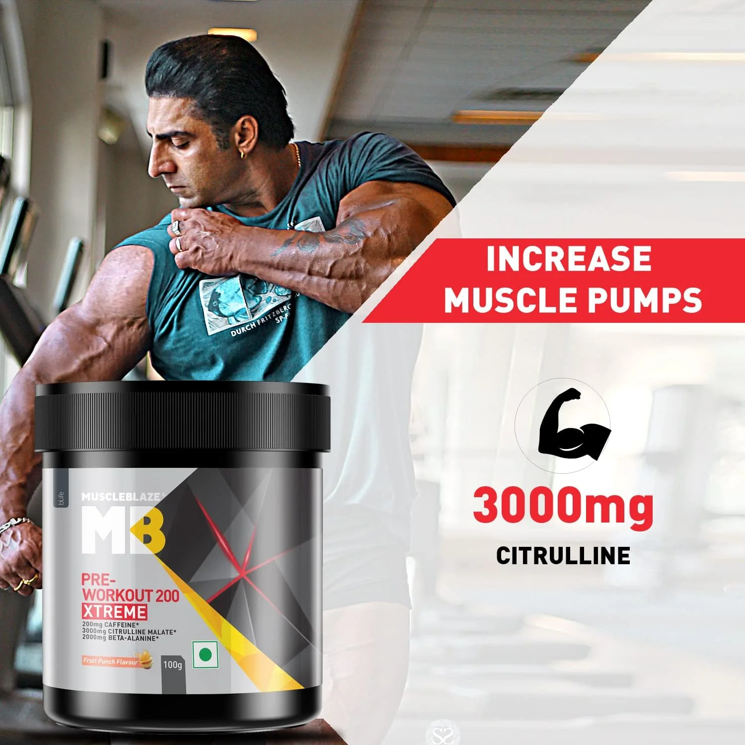 مکمل قبل از تمرین ماسل بلز (طعم پانچ میوه، بسته 100 گرمی، 15 سروینگ) 200 Xtreme، 200 میلی گرم کافئین، 200 میلی گرم تیانین، 2000 میلی گرم بتا آلانین، 3000 میلی گرم سیترولین مکمل قبل از تمرین ماسل بلز (طعم پانچ میوه، بسته 100 گرمی، 15 سروینگ) 200 Xtreme، 200 میلی گرم کافئین، 200 میلی گرم تیانین، 2000 میلی گرم بتا آلانین، 3000 میلی گرم سیترولین