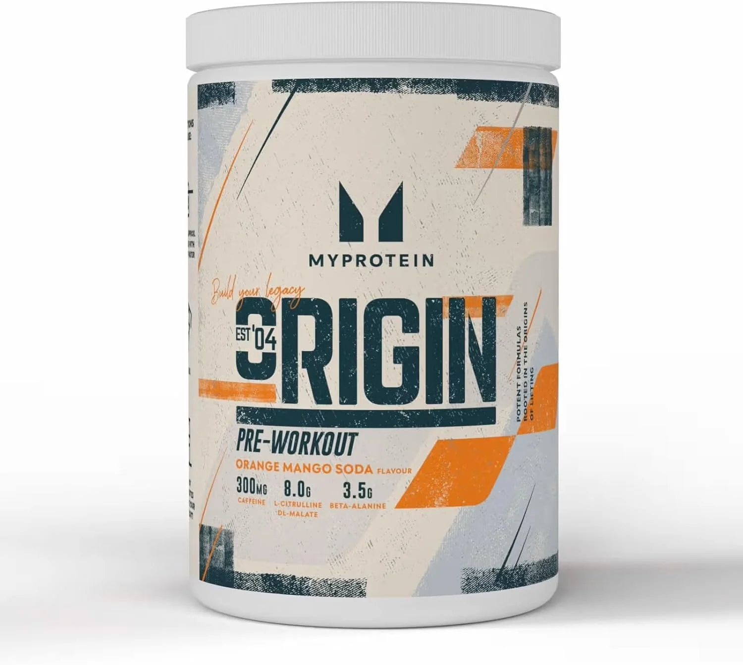 پودر انرژی زا قبل از تمرین Myprotein Origin با بتا آلانین و کافئین - طعم پرتقال و انبه - 600 گرم