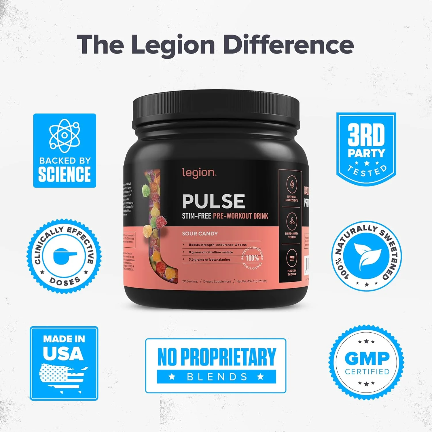 مکمل پیش از تمرین LEGION Pulse - نوشیدنی پیش از تمرین نیتریک اکسید کاملا طبیعی برای افزایش انرژی، بدون کراتین، شیرین شده طبیعی، بتا آلانین، سیترولین، آلفا GPC (آبنبات ترش بدون کافئین) مکمل پیش از تمرین LEGION Pulse - نوشیدنی پیش از تمرین نیتریک اکسید کاملا طبیعی برای افزایش انرژی، بدون کراتین، شیرین شده طبیعی، بتا آلانین، سیترولین، آلفا GPC (آبنبات ترش بدون کافئین)