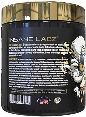 پودر پیش تمرینی محرک قوی Insane Labz Psychotic Gold، انرژی ماندگار فوق العاده، تمرکز، پمپ و استقامت با بتا آلانین، DMAE Bitartrate، سیترولین، تقویت کننده NO، 35 سروینگ، (Cherry Bomb) پودر پیش تمرینی محرک قوی Insane Labz Psychotic Gold، انرژی ماندگار فوق العاده، تمرکز، پمپ و استقامت با بتا آلانین، DMAE Bitartrate، سیترولین، تقویت کننده NO، 35 سروینگ، (Cherry Bomb)