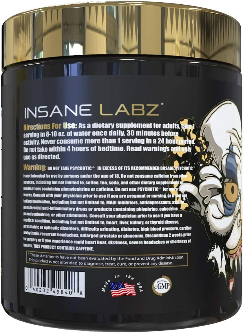 پودر پیش تمرینی محرک قوی Insane Labz Psychotic Gold، انرژی ماندگار و شدید، تمرکز، پمپ و استقامت به همراه بتا آلانین، DMAE Bitartrate، سیترولین، تقویت کننده NO، 35 سروینگ، پانچ آبی پودر پیش تمرینی محرک قوی Insane Labz Psychotic Gold، انرژی ماندگار و شدید، تمرکز، پمپ و استقامت به همراه بتا آلانین، DMAE Bitartrate، سیترولین، تقویت کننده NO، 35 سروینگ، پانچ آبی