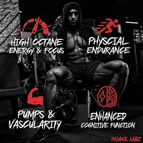 پودر پیش تمرین محرک متوسط Insane Labz Psychotic Black Edition، انرژی، تمرکز، پمپ، دارای کراتین، بتا آلانین، تورین، سوخت رسانی شده توسط AMPiberry، 35 سروینگ (هندوانه) پودر پیش تمرین محرک متوسط Insane Labz Psychotic Black Edition، انرژی، تمرکز، پمپ، دارای کراتین، بتا آلانین، تورین، سوخت رسانی شده توسط AMPiberry، 35 سروینگ (هندوانه)