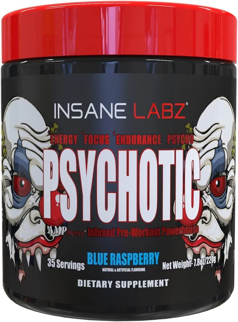 پودر پیش تمرینی محرک قوی Insane Labz tic، انرژی ماندگار، تمرکز و استقامت فوق العاده با بتا آلانین، کراتین مونوهیدرات DMAE، 35 سروینگ (تمشک آبی)