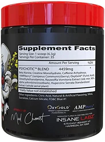 پودر پیش تمرینی محرک قوی Insane Labz tic، انرژی ماندگار، تمرکز و استقامت فوق العاده با بتا آلانین، کراتین مونوهیدرات DMAE، 35 سروینگ (تمشک آبی) پودر پیش تمرینی محرک قوی Insane Labz tic، انرژی ماندگار، تمرکز و استقامت فوق العاده با بتا آلانین، کراتین مونوهیدرات DMAE، 35 سروینگ (تمشک آبی)