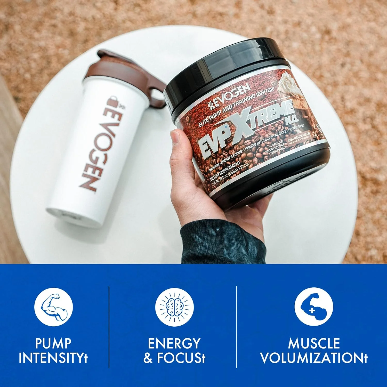 مکمل قبل از تمرین اووجن EVP Xtreme NO | آرژنین نیترات، بتا آلانین، سیترولین، اکسید نیتریک، پمپ | طعم قهوه موکا یخی | 40 سروینگ مکمل قبل از تمرین اووجن EVP Xtreme NO | آرژنین نیترات، بتا آلانین، سیترولین، اکسید نیتریک، پمپ | طعم قهوه موکا یخی | 40 سروینگ