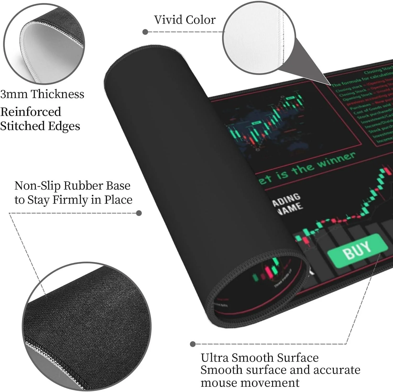 پد ماوس بازار سهام، هدایای مالی برای معامله گر روزانه سرمایه گذار ارز دیجیتال، پد ماوس صفحه کلید بازی اوراق بهادار مالی برای دفتر کار خانگی، هدایای قدردانی از کارمندان (80x30 سانتی متر)