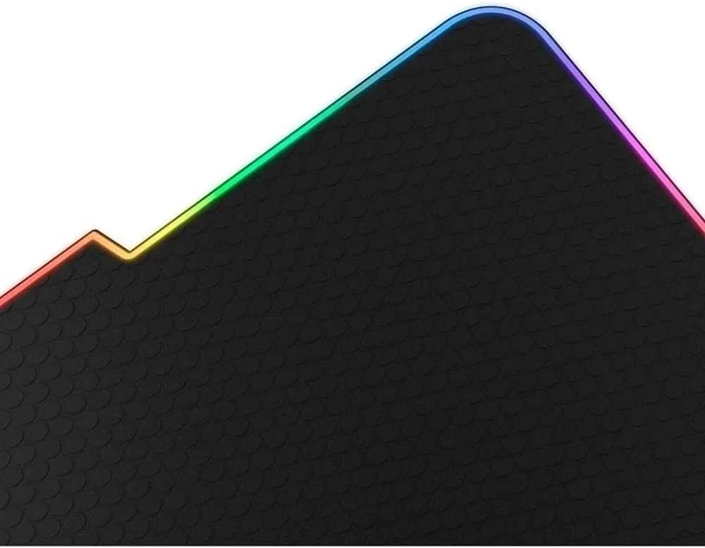 ماوس پد گیمینگ RGB هایپرایکس Fury Ultra - سایز متوسط، نورپردازی RGB 360 درجه، 20 ناحیه LED RGB، سطح سخت با اصطکاک کم، پایه لاستیکی ضد لغزش، مشکی