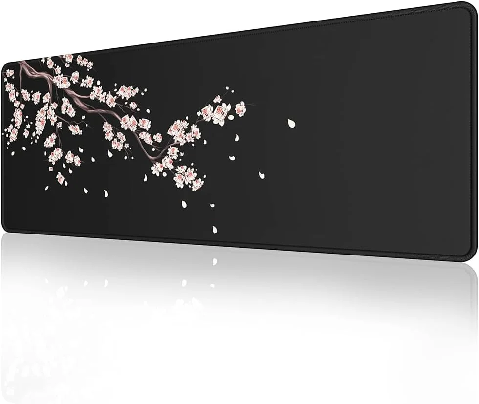 ماوس پد گیمینگ، 300mm×800mm، 3 طرح، پایه ضد لغزش با طراحی لبه قفل دار، مناسب برای مطالعه، بازی، کار، دفتر (مشکی)