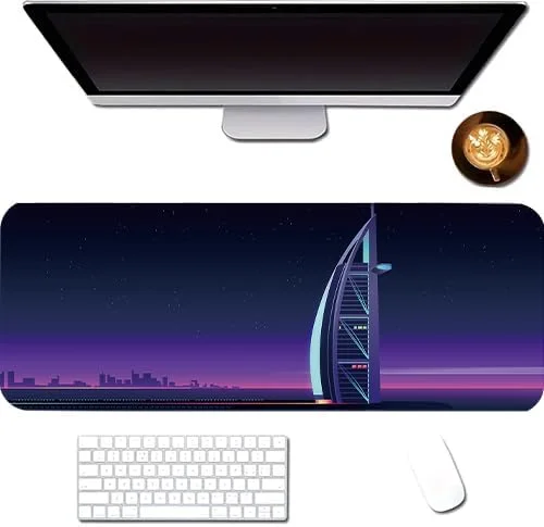 پد موس بزرگ طرح دبی آبی رنگ سایز XXL | ابعاد 800x300 میلی‌متر، ضخامت 3 میلی‌متر | پایه ضد لغزش، لبه‌دوزی شده مناسب گیمینگ | مناسب برای بازی، تولید، دفتر کار یا خانه | طراحی ضد آب