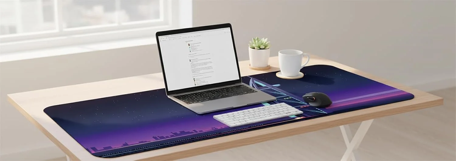 پد موس بزرگ طرح دبی آبی رنگ سایز XXL | ابعاد 800x300 میلی‌متر، ضخامت 3 میلی‌متر | پایه ضد لغزش، لبه‌دوزی شده مناسب گیمینگ | مناسب برای بازی، تولید، دفتر کار یا خانه | طراحی ضد آب