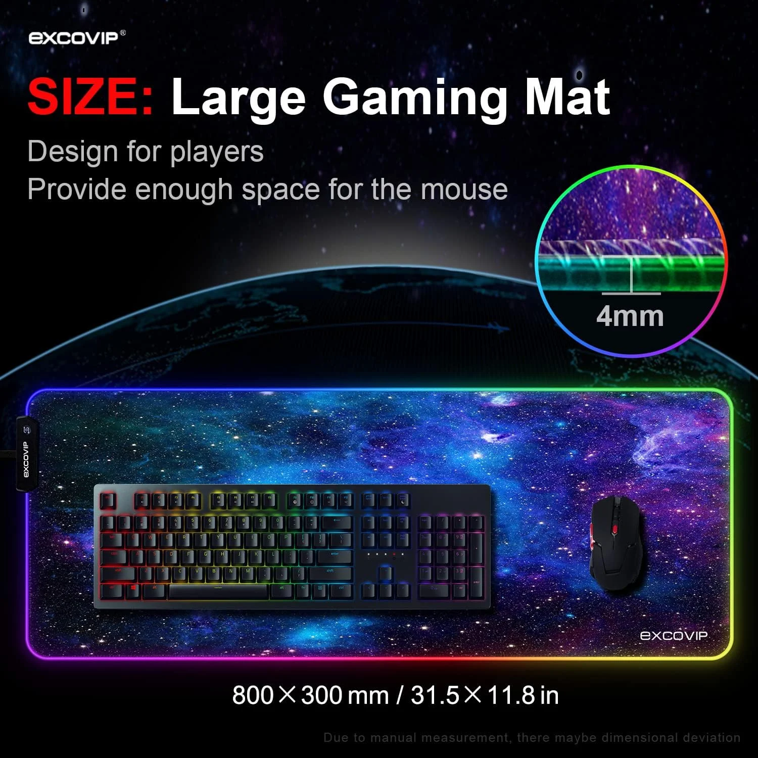 پد ماوس گیمینگ RGB، پد ماوس LED بزرگ رومیزی با 14 حالت نورپردازی برای کامپیوتر، مک بوک، صفحه کلید، ضد لغزش (آسمان پر ستاره 800x300 میلی متر)-9074 پد ماوس گیمینگ RGB، پد ماوس LED بزرگ رومیزی با 14 حالت نورپردازی برای کامپیوتر، مک بوک، صفحه کلید، ضد لغزش (آسمان پر ستاره 800x300 میلی متر)-9074