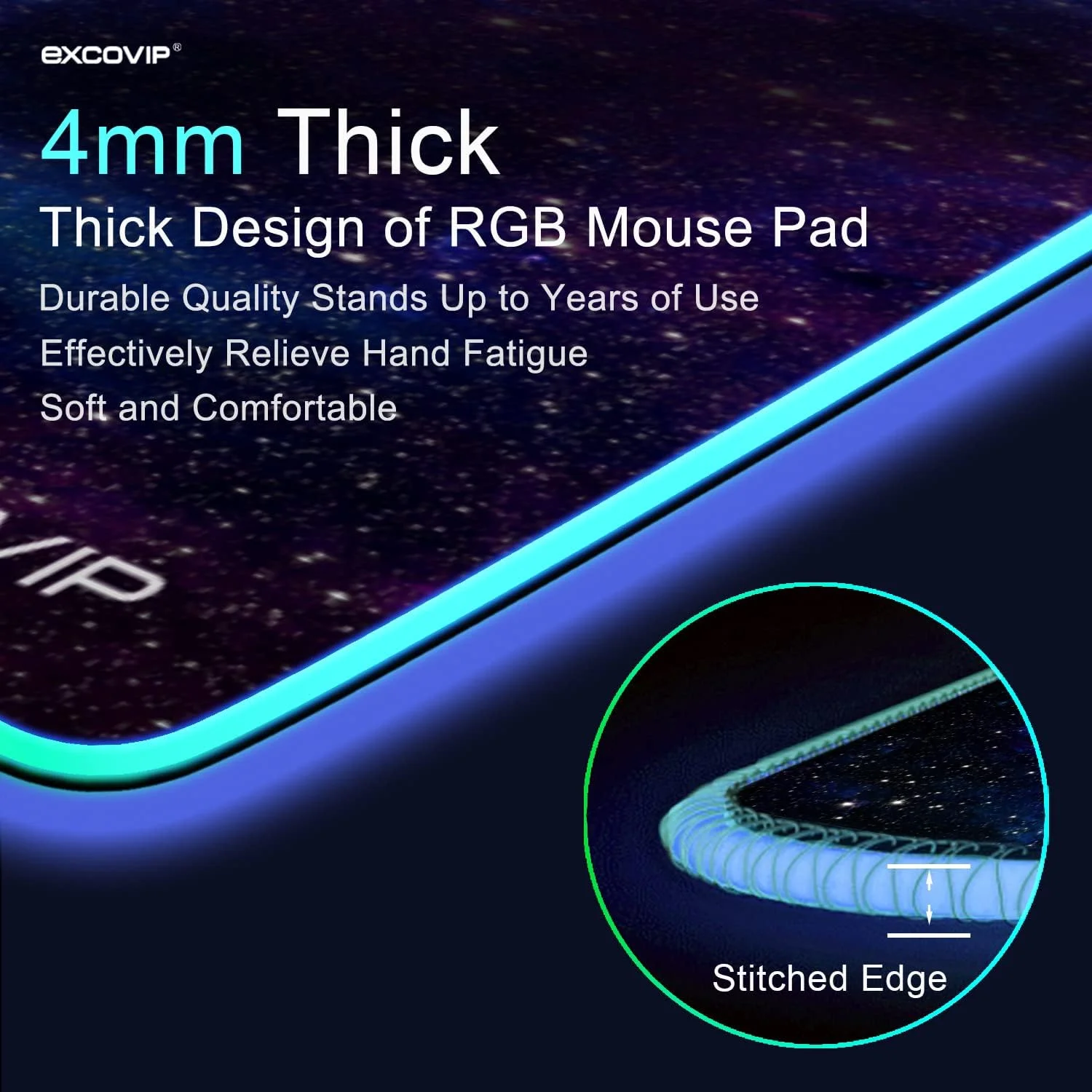 پد ماوس گیمینگ RGB، پد ماوس LED بزرگ رومیزی با 14 حالت نورپردازی برای کامپیوتر PC، مک بوک، پد کیبورد ضد لغزش (آسمان پرستاره 800x300 میلی متر)-9074