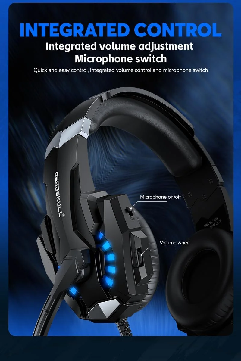 ست ترکیبی گیمینگ 4 در 1 DEADSKULL C880، کیبورد RGB با کنترل نور پس زمینه، ماوس گیمینگ، هدست LED و ماوس پد XL، مشکی