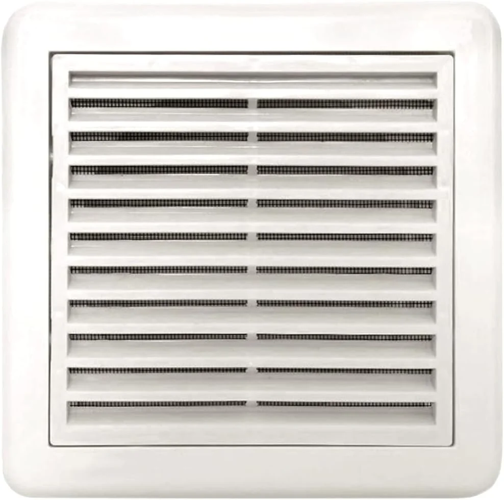 دریچه داخلی 6 اینچی Biella - روکش تهویه سفید با محافظ حشرات، پلاستیک ABS برای آشپزخانه، حمام، اتاق خواب و دفتر