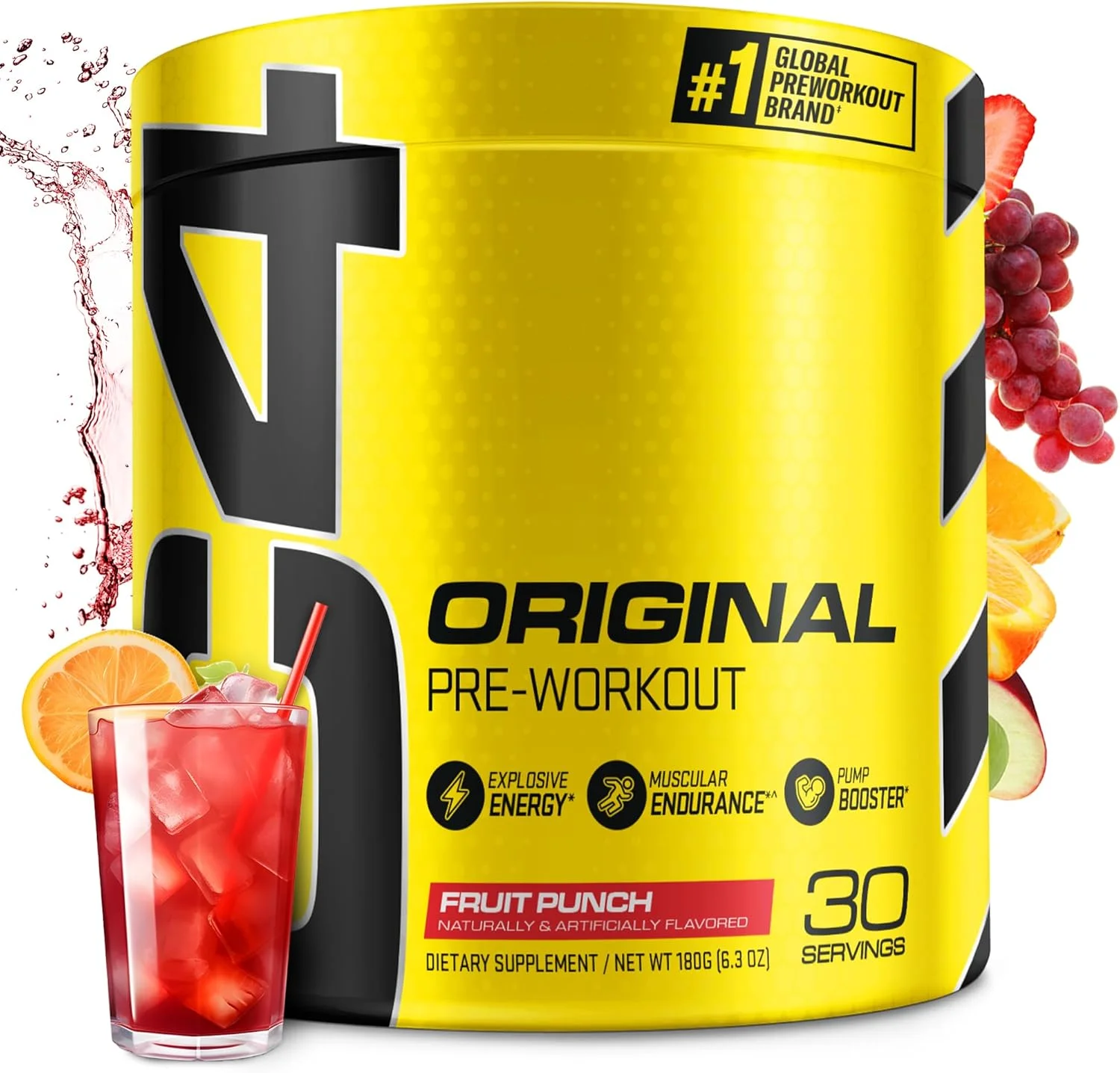 پودر مکمل قبل از تمرین انرژی زا Cellucor C4 برای مردان و زنان - پانچ میوه - 30 سروینگ (بسته بندی ممکن است متفاوت باشد)
