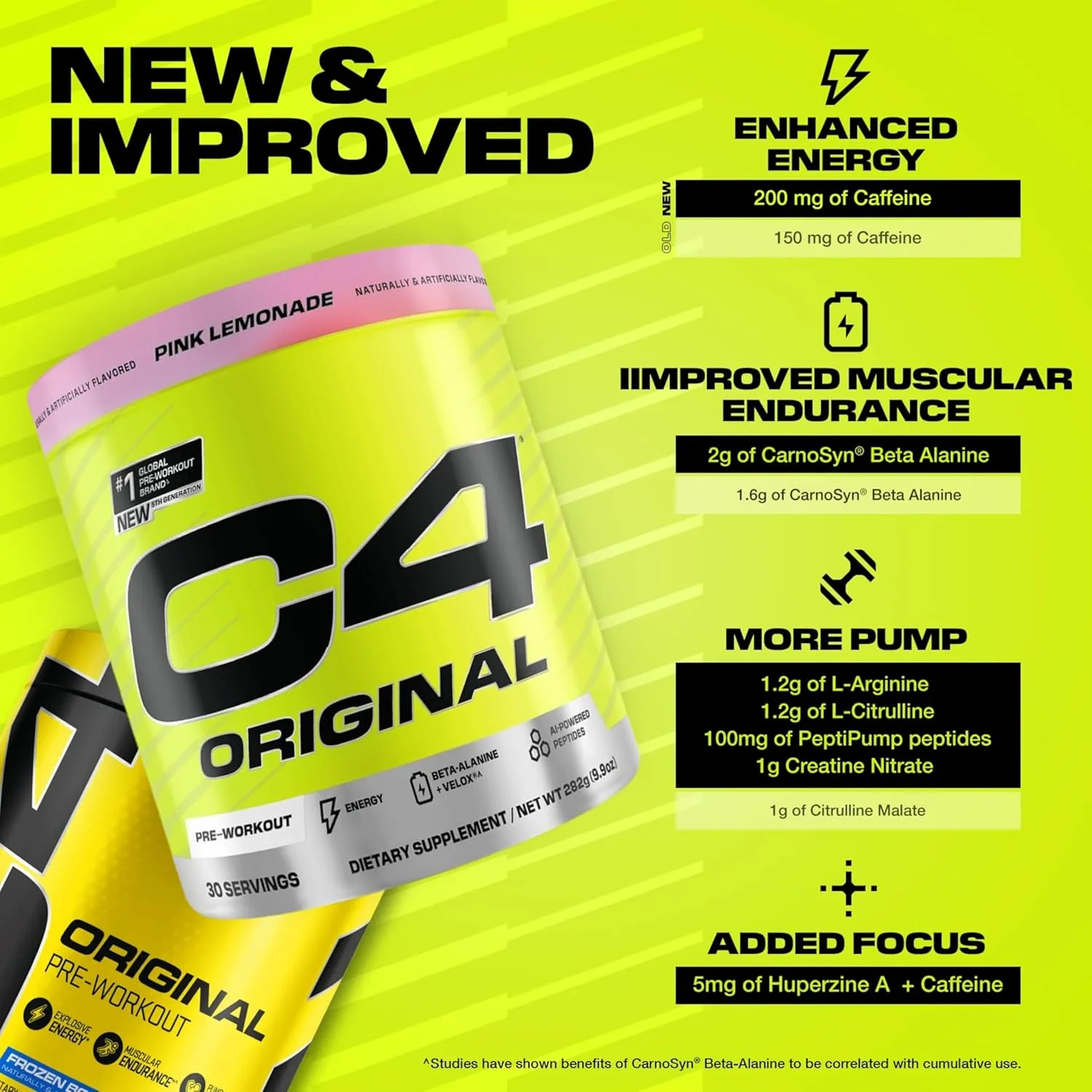 پودر انرژی زا قبل از تمرین C4 Original Cellucor برای مردان و زنان - با کراتین، کافئین، تقویت کننده اکسید نیتریک، سیترولین و بتا آلانین - لیموناد صورتی - 30 سروینگ (بسته بندی ممکن است متفاوت باشد) پودر انرژی زا قبل از تمرین C4 Original Cellucor برای مردان و زنان - با کراتین، کافئین، تقویت کننده اکسید نیتریک، سیترولین و بتا آلانین - لیموناد صورتی - 30 سروینگ (بسته بندی ممکن است متفاوت باشد)