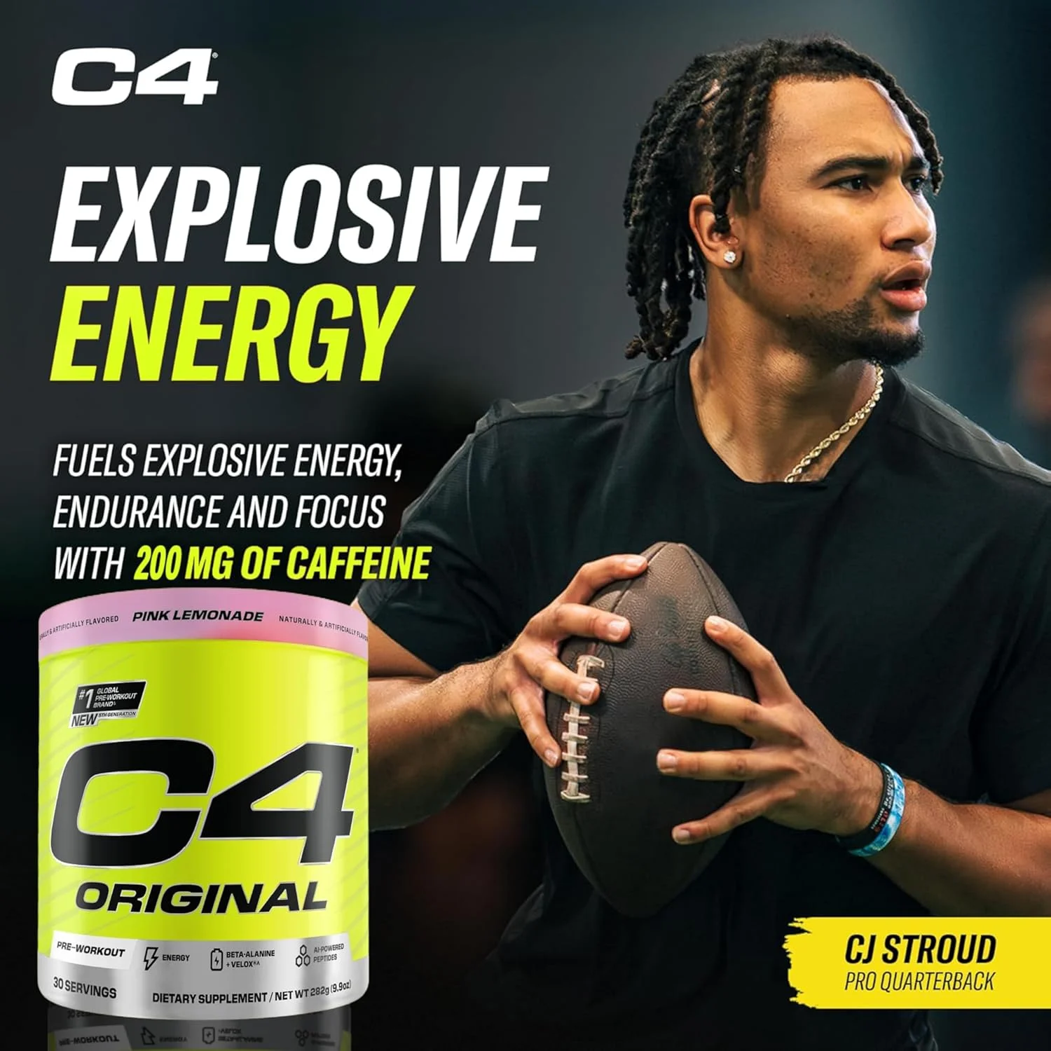 پودر انرژی زا قبل از تمرین C4 Original Cellucor برای مردان و زنان - با کراتین، کافئین، تقویت کننده اکسید نیتریک، سیترولین و بتا آلانین - لیموناد صورتی - 30 سروینگ (بسته بندی ممکن است متفاوت باشد) پودر انرژی زا قبل از تمرین C4 Original Cellucor برای مردان و زنان - با کراتین، کافئین، تقویت کننده اکسید نیتریک، سیترولین و بتا آلانین - لیموناد صورتی - 30 سروینگ (بسته بندی ممکن است متفاوت باشد)
