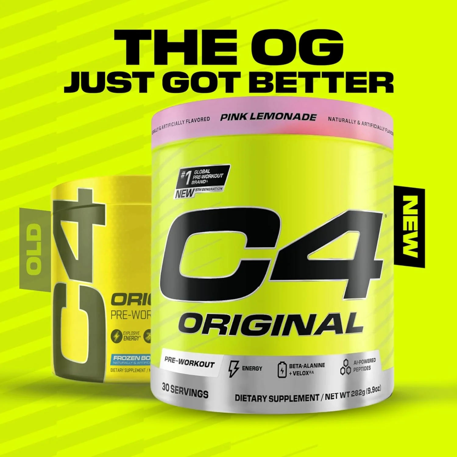 پودر انرژی زا قبل از تمرین C4 Original Cellucor برای مردان و زنان - با کراتین، کافئین، تقویت کننده اکسید نیتریک، سیترولین و بتا آلانین - لیموناد صورتی - 30 سروینگ (بسته بندی ممکن است متفاوت باشد) پودر انرژی زا قبل از تمرین C4 Original Cellucor برای مردان و زنان - با کراتین، کافئین، تقویت کننده اکسید نیتریک، سیترولین و بتا آلانین - لیموناد صورتی - 30 سروینگ (بسته بندی ممکن است متفاوت باشد)