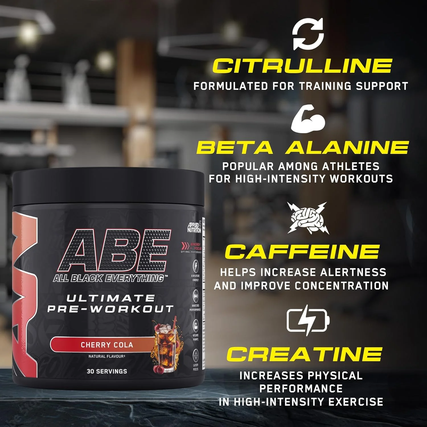 مکمل قبل از تمرین Applied Nutrition ABE - پودر قبل از تمرین All Black Everything، انرژی و عملکرد فیزیکی با سیترولین، کراتین، بتا آلانین (375 گرم - 30 سروینگ) (یخی بلو راز) مکمل قبل از تمرین Applied Nutrition ABE - پودر قبل از تمرین All Black Everything، انرژی و عملکرد فیزیکی با سیترولین، کراتین، بتا آلانین (375 گرم - 30 سروینگ) (یخی بلو راز)
