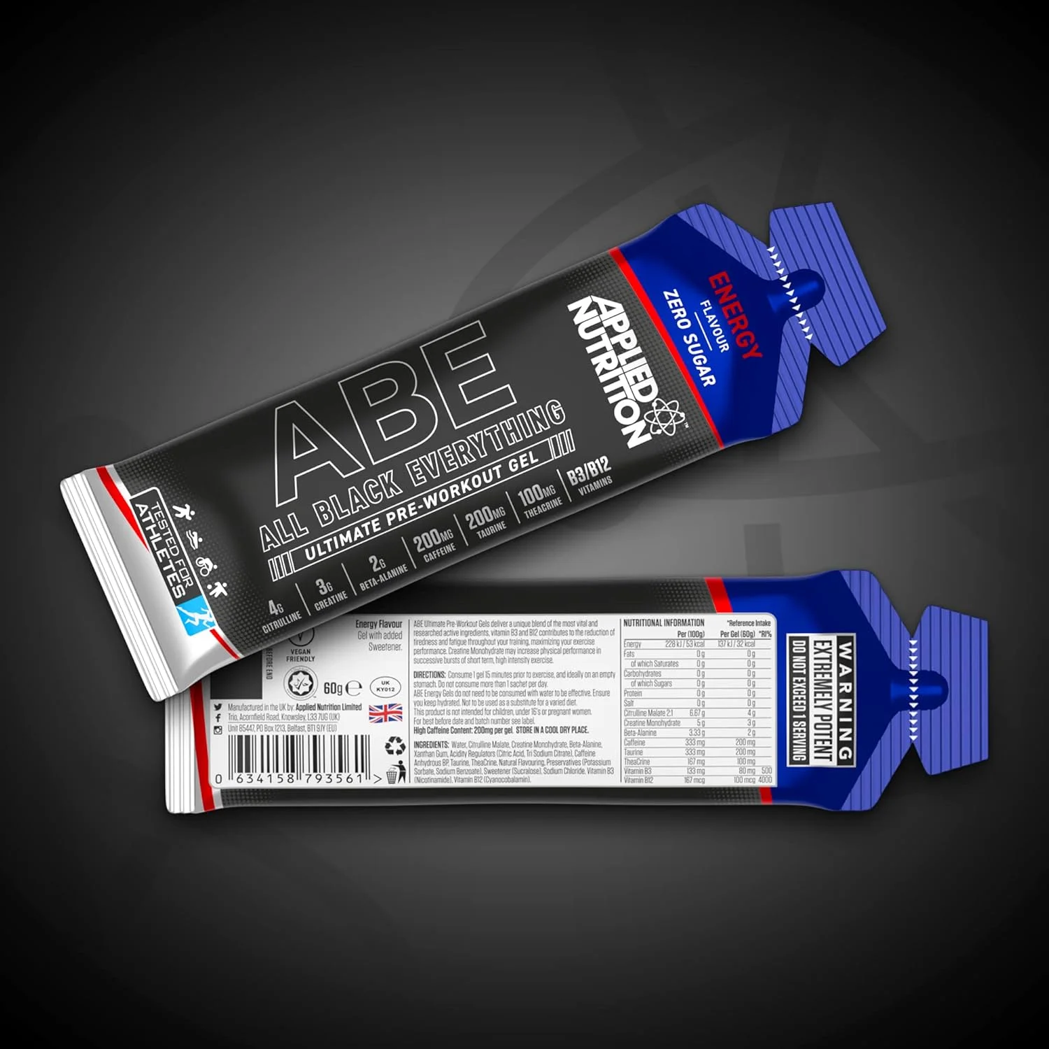ژل قبل از تمرین ABE اپلاید نوتریشن - ژل قبل از تمرین همه چیز سیاه، انرژی و عملکرد فیزیکی با سیترولین، کراتین، بتا آلانین (20 عدد ژل 60 میلی لیتری) (طعم انرژی) ژل قبل از تمرین ABE اپلاید نوتریشن - ژل قبل از تمرین همه چیز سیاه، انرژی و عملکرد فیزیکی با سیترولین، کراتین، بتا آلانین (20 عدد ژل 60 میلی لیتری) (طعم انرژی)
